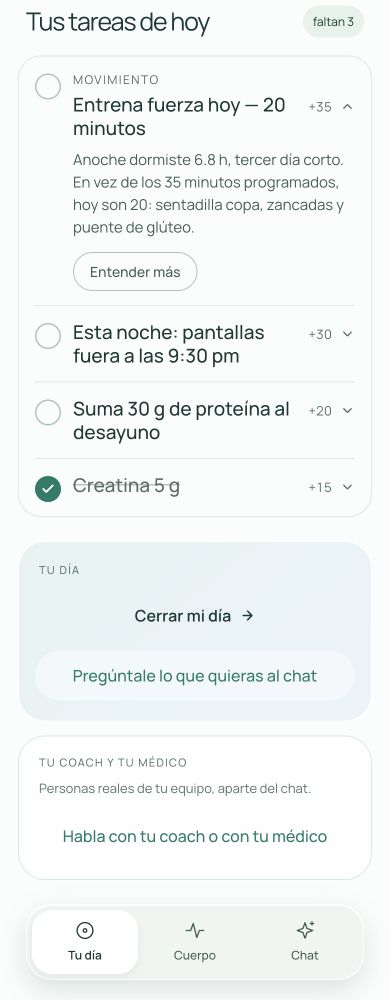 Vista de Tu día en Viving